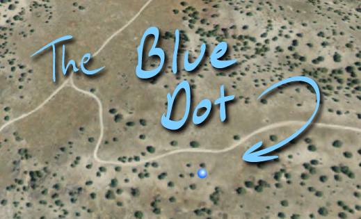 Screenshot from Google Earth, Blue Dot beside Juniper